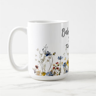 ワイルドフラワーボタニカルボホベイビーシャワー コーヒーマグカップ