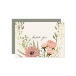 ワイルドフラワーボタニカル庭園の結婚式サンキューカード サンキューカード