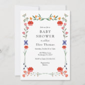 ワイルドフラワーボタニックガーデンベビーシャワー 招待状 (正面)