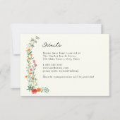 ワイルドフラワーボタニック庭園の結婚式詳細カード 招待状 (正面)