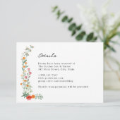 ワイルドフラワーボタニック庭園の結婚式詳細カード 招待状 (スタンド正面)
