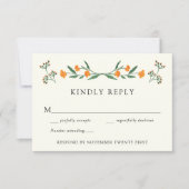 ワイルドフラワーボタニック庭園の結婚式RSVP応答 招待状 (正面)