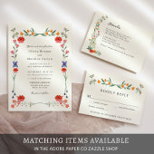 ワイルドフラワーボタニック庭園の結婚式RSVP応答 招待状