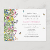 ワイルドフラワーボヘミアンブライダルシャワー インビテーションポストカード (正面)
