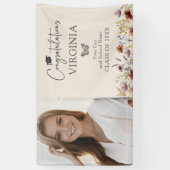 ワイルドフラワーボヘミアン卒業バナー 横断幕 (縦)