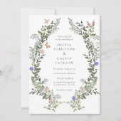 ワイルドフラワーボヘミアン庭園の結婚式 招待状 (正面)