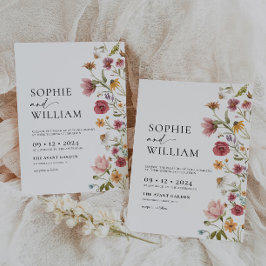 ワイルドフラワーボヘミアン結婚式招待状 招待状