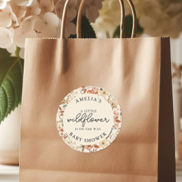 ワイルドフラワーボホアイボリーフローラベビーシャワー ラウンドシール