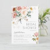 ワイルドフラワーボホウォーター色フローラブライダルシャワー 招待状 (スタンド正面)