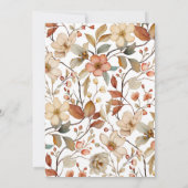 ワイルドフラワーボホウォーター色ベビーシャワー招待状 招待状 (裏面)