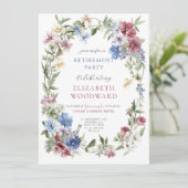 ワイルドフラワーボホウォーター色リース退職パーティー 招待状 (スタンド正面)