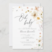 ワイルドフラワーボホオベビーベビーブシャワー 招待状 (正面)