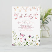 ワイルドフラワーボホオ赤ちゃんシャワー 招待状 (スタンド正面)