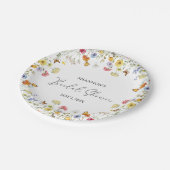 ワイルドフラワーボホカラフルボタニカルブライダルシャワー ペーパープレート (アングル)