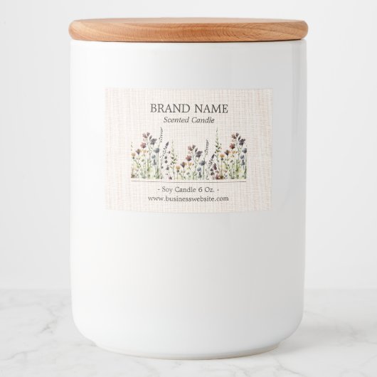 ワイルドフラワーボホカラー製品ラベル3 x 2 フードラベル (正面)