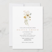 ワイルドフラワーボホガーデンフローラの最初の誕生日 招待状 (正面)