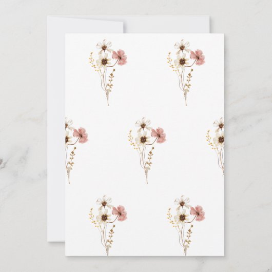 ワイルドフラワーボホガーデンフローラ最初の誕生日の招待 招待状 (裏面)