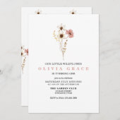 ワイルドフラワーボホガーデンフローラ最初の誕生日の招待 招待状 (正面/裏面)