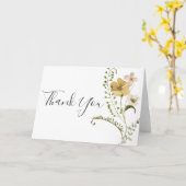 ワイルドフラワーボホガーデン結婚フローラの感謝 カード (黄色い花)