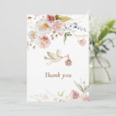ワイルドフラワーボホガールベビーシャワー サンキューカード (スタンド正面)