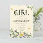 ワイルドフラワーボホガールベビーシャワー 招待状 (スタンド正面)