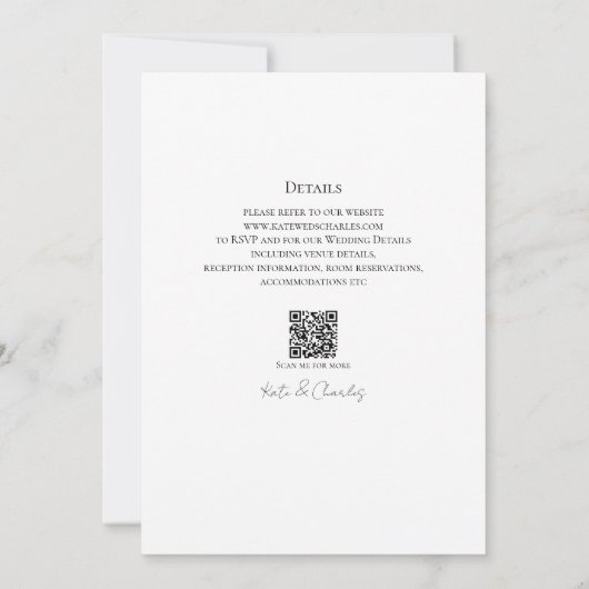 ワイルドフラワーボホシックフローラリース結婚式の招待 招待状 (裏面)