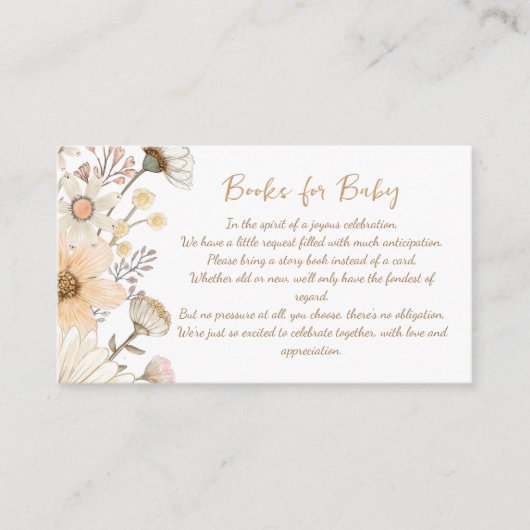 ワイルドフラワーボホシックブックベビーエンクロージャカード エンクロージャーカード (正面)