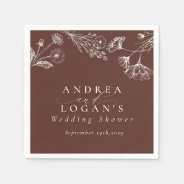 ワイルドフラワーボホシックブライダルシャワー スタンダードカクテルナプキン