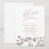 ワイルドフラワーボホシックブライダルシャワー 招待状 (正面/裏面)