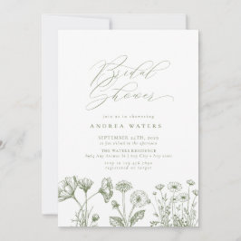 ワイルドフラワーボホシックブライダルシャワー 招待状