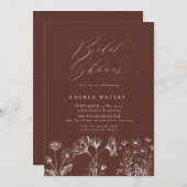 ワイルドフラワーボホシックブライダルシャワー 招待状 (正面/裏面)