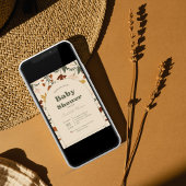 ワイルドフラワーボホシックベビーシャワー招待状 招待状