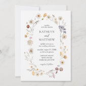 ワイルドフラワーボホシックモダンフローラ結婚ズ 招待状 (正面)