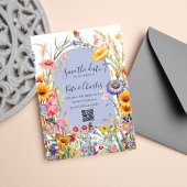 ワイルドフラワーボホシックリース日付保存招待状 招待状