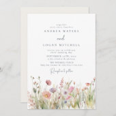 ワイルドフラワーボホシック結婚ズ 招待状 (正面/裏面)