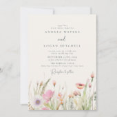 ワイルドフラワーボホシック結婚ズ 招待状 (正面)