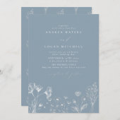 ワイルドフラワーボホシック結婚式招待状 招待状 (正面/裏面)