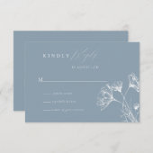 ワイルドフラワーボホシック結婚式RSVP エンクロージャーカード (正面/裏面)