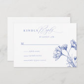 ワイルドフラワーボホシック結婚式RSVP エンクロージャーカード (正面/裏面)