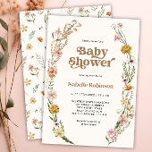 ワイルドフラワーボホシック赤ちゃんシャワー 招待状