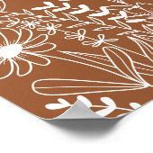 ワイルドフラワーボホテラコッタ結婚の歓迎 ポスター (角)