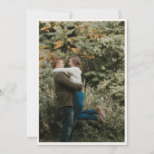 ワイルドフラワーボホピンクフォトウェディング日付を保存 招待状 (裏面)