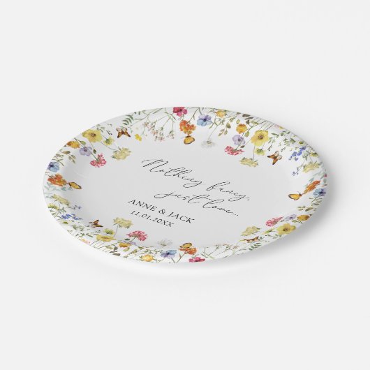 ワイルドフラワーボホファンシー何も愛 ペーパープレート (アングル)