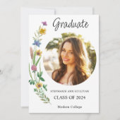 ワイルドフラワーボホフォトガールカレッジ卒業 案内状 (正面)