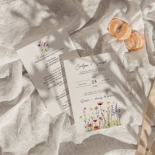 ワイルドフラワーボホフローラガーデン結婚オールインワン 招待状