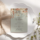 ワイルドフラワーボホフローラセージグリーンベビーイン開花 招待状