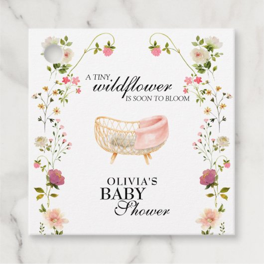 ワイルドフラワーボホフローラベビーシャワー フェイバータグ (正面)