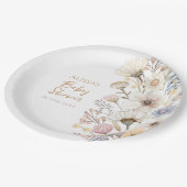 ワイルドフラワーボホフローラベビーシャワー ペーパープレート (アングル)