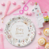 ワイルドフラワーボホフローラベビーシャワー ペーパープレート (パーティー)