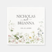 ワイルドフラワーボホフローラ庭園の結婚式 スタンダードカクテルナプキン (正面)